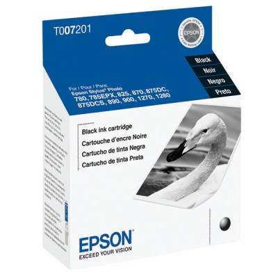 Genuine Epson Black Inkjet Cartridge compatible with the Epson T007201