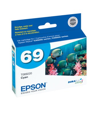 Genuine Epson Cyan Inkjet Cartridge compatible with the Epson (Epson69) T069220