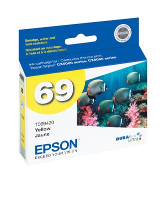 Genuine Epson Yellow Inkjet Cartridge compatible with the Epson (Epson69) T069420