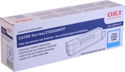 Genuine OKI Cyan Toner compatible with the Okidata 43324419
